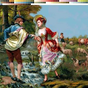 نخ و نقشه تابلوفرش طرح عروس رودخانه