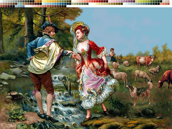 نخ و نقشه تابلوفرش طرح عروس رودخانه