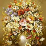 نخ و نقشه تابلوفرش طرح گلدان 5792