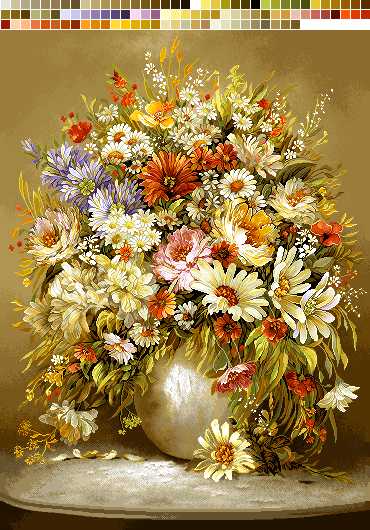 prod5792-1 نخ و نقشه تابلوفرش طرح گلدان 5792