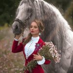 نخ و نقشه تابلوفرش طرح همراه با اسب