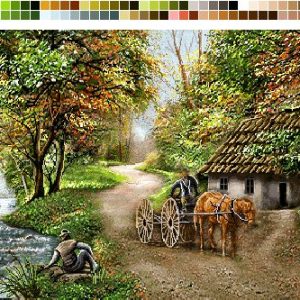 نخ و نقشه تابلوفرش طرح درشکه ران