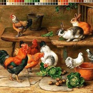 نخ و نقشه تابلوفرش طرح خرگوش مرغ