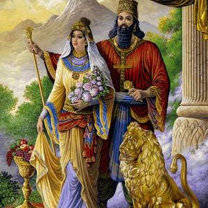 نخ و نقشه تابلوفرش طرح ازدواج کوروش