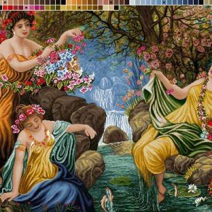 نخ و نقشه تابلوفرش طرح سه پرنسس کوچک