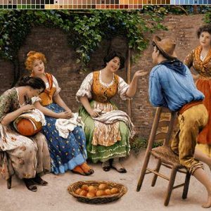 نخ و نقشه تابلوفرش طرح گپ عصرانه