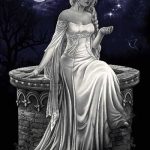 نخ و نقشه تابلوفرش طرح فرشته چاه آرزو