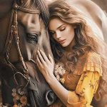 نخ و نقشه تابلوفرش طرح دختر با لباس زرد