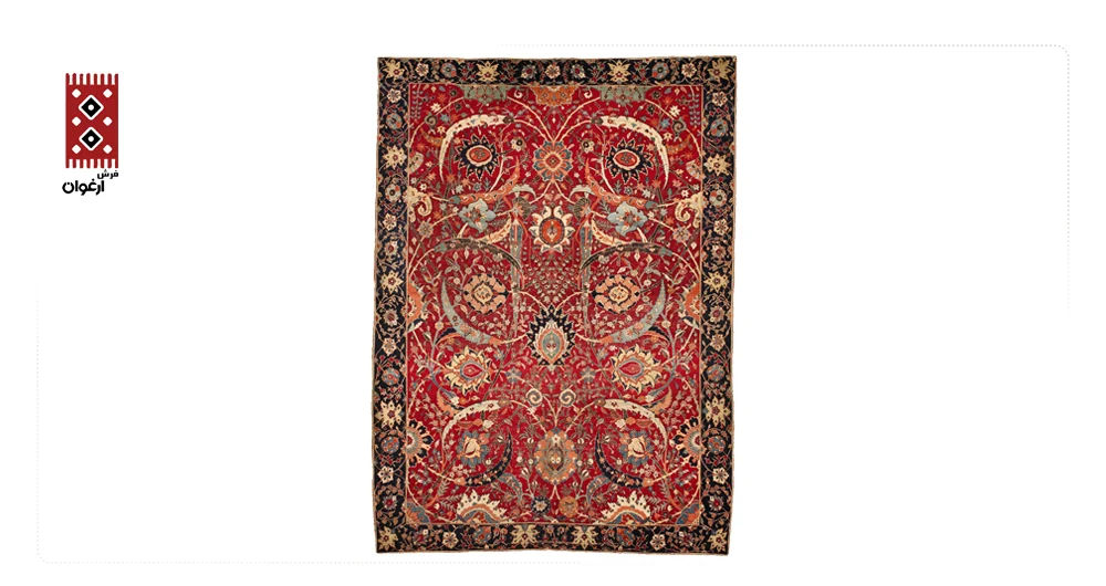 گرانترین تابلوفرش دستباف ایرانی: شناسنامهی شاهکارهای هنری و قیمتهای نجومی فرش کلارک سیکل لیف (Clark Sickle-Leaf Carpet) گرانترین تابلوفرش دستباف ایرانی