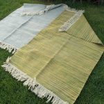 گلیم مدرن سبز و زرد