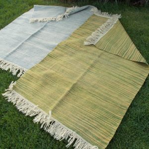 گلیم مدرن سبز و زرد