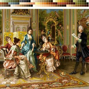 نخ و نقشه تابلوفرش طرح محفل شعرخانی سایز بزرگ