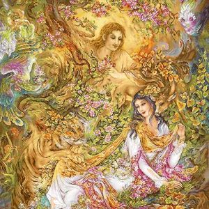 نخ و نقشه تابلوفرش طرح آفرینش زیبایی