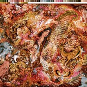 نخ و نقشه تابلوفرش طرح نوای طبیعت