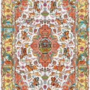 نخ و نقشه فرش زیرپایی شکار 2