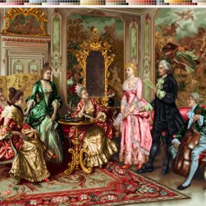 نخ و نقشه تابلوفرش طرح محفل شعرخانی سایز خیلی بزرگ