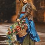 نخ و نقشه تابلوفرش طرح دختر باران