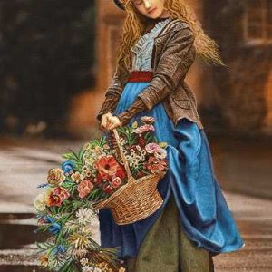 نخ و نقشه تابلوفرش طرح دختر باران