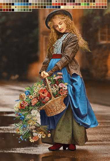 prod7204 نخ و نقشه تابلوفرش طرح دختر باران