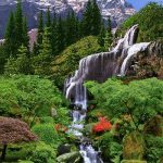 نخ و نقشه تابلوفرش طرح آبشار و کوه و جنگل