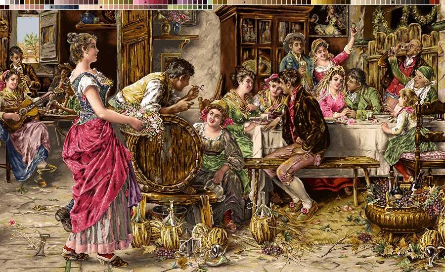 prod7212 نخ و نقشه تابلوفرش طرح نوشیدنی همراه با موسیقی