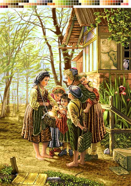 prod3214-2 نخ و نقشه تابلوفرش طرح زنان روستا