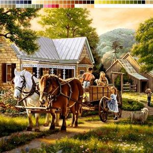 نخ و نقشه تابلوفرش طرح روز آفتابی