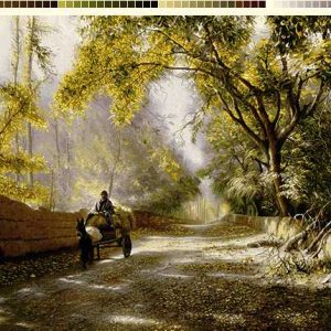 نخ و نقشه تابلوفرش طرح بار علوفه